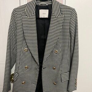 Aritzia Wilfred Double Breasted Business Checkered Blazer